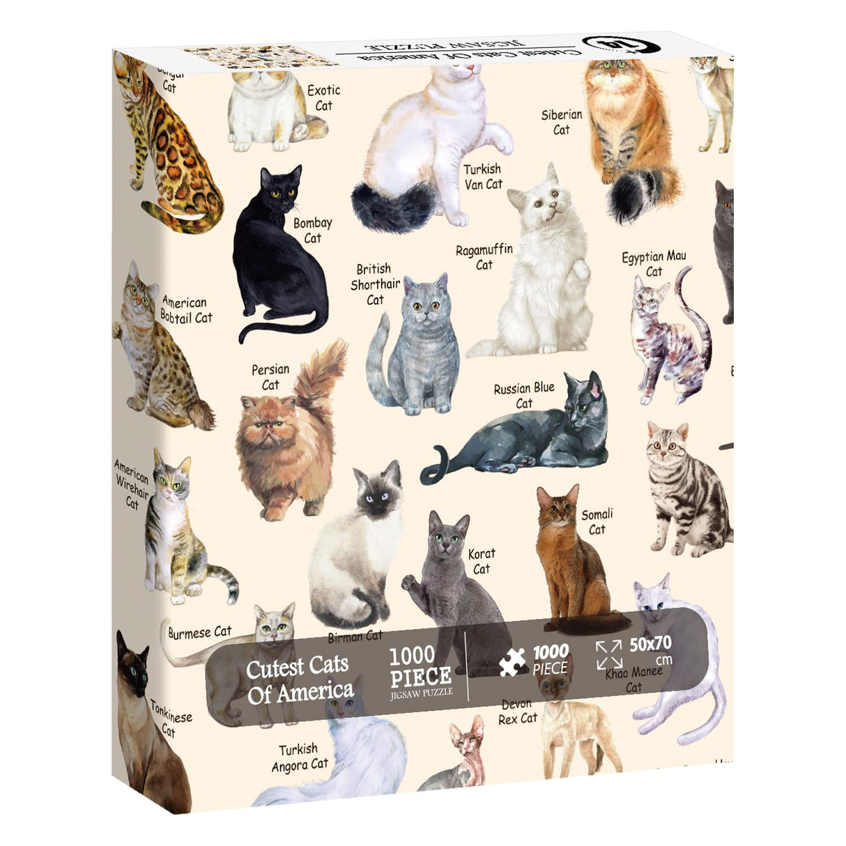 Cat Puzzles for Adults 1000 Pieces and Up,Vintage Kitty Puzzles for Adults, Animal Feline Jigsaw Puzzle Kittens PICKFORU