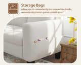 Woyomeub Sectional Sofa Couches for Living Room 78" L Shaped Sofas with Storage Ottoman Small 3 Seater Couch Velvet Fabric, Beige Woyomeub