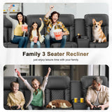 YONISEE 4 Seat Recliner Sofa with Flip Backrest Design, Loveseat Reclining Sofa with Storage Console, Drawer, USB Ports, 2 Cell Phone Holder, Loveseat Recliner Couch for Living Room (Black) YONISEE