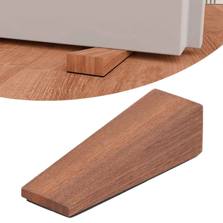 4 Pcs Wooden Door Stopper, Dark Brown Triangular Anti Slip Door Wedge Stopper for Bedroom Living Room Bathroom Hztyyier