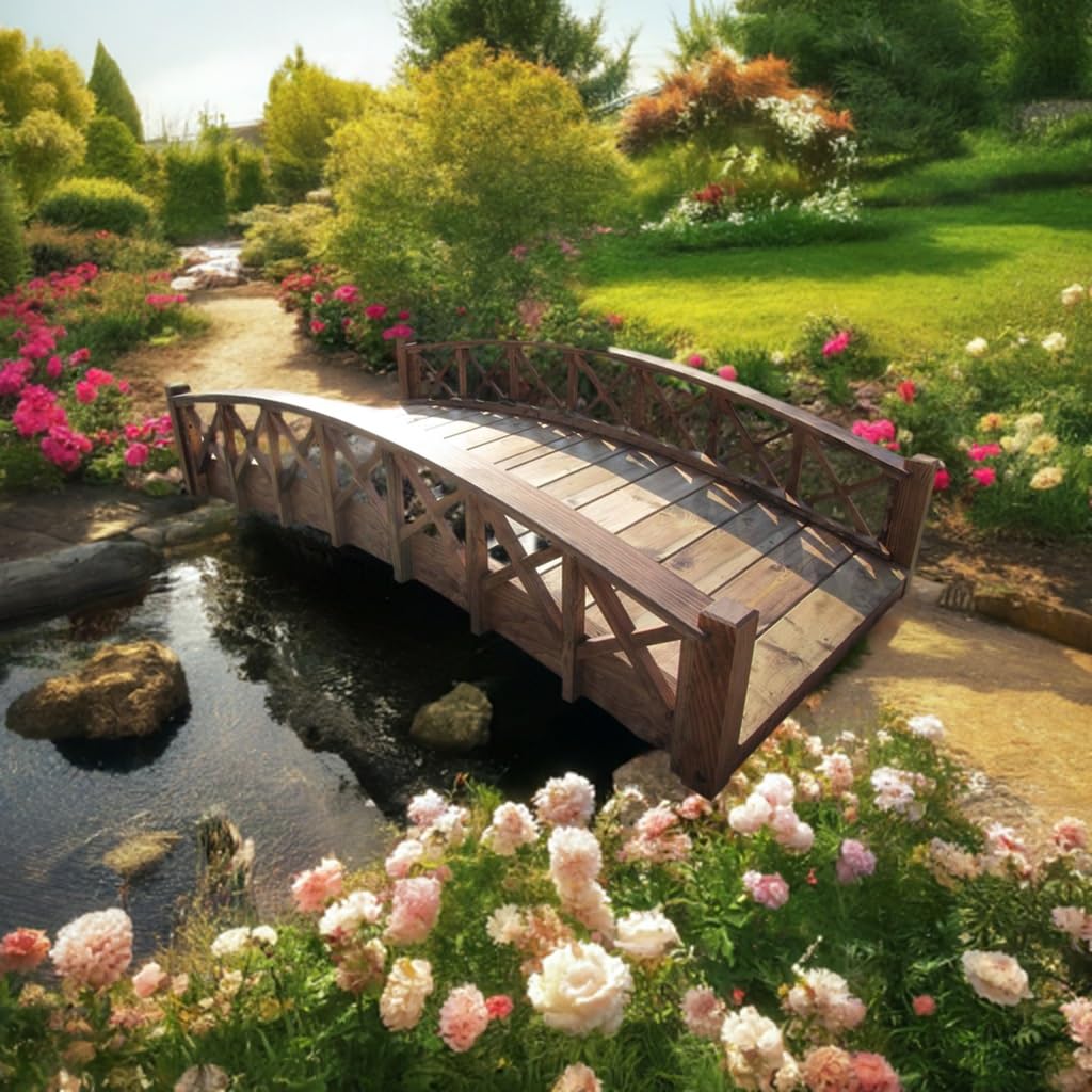 SamsGazebos MB-SB6-T Garden Bridge, 6-Feet, Brown SamsGazebos