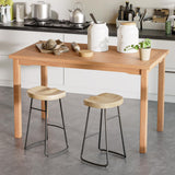 Giantex Patio Rectangle Dining Table, 49” x 27.5” Indonesian Teak Wood Outdoor Table with Spacious Slatted Tabletop for 6 Person, Indoor Outdoor Dining Table for Backyard, Poolside, Front Porch Giantex