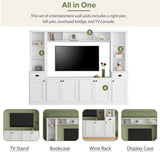 Ball & Cast TV Stand with Cabinets for TVs up to 75",Wall Unit Entertainment Center with Storage and Open Shelves,Modern Media TV Console with 2 Drawers for Living Room,White Ball & Cast