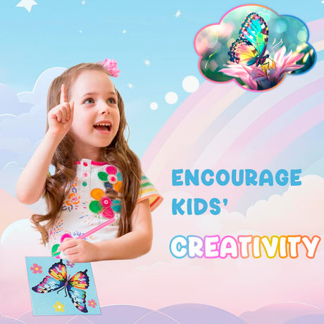 Diamond Art Kits for Kids - Crafts for Girls 8-12 - Dimond Art Paintings with Wooden Frame - Arts and Crafts for Kids Ages 4 6 10 - GEM Art Supplies for Boys Adults Beginners Home Wall Decor Gifts Nardoll