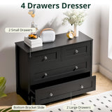 SunsGrove 40 inch Wide 4 Drawer Dresser, Modern Black Wooden Chest for Home Organization, Storage Cabinet for Bedroom, Living Room, Home Office SunsGrove