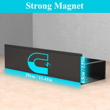 HuggieGems 4 Pack Magnetic Spice Storage Rack Organizer for Refrigerator and Oven, Black Fridge Organizers and Storage HuggieGems