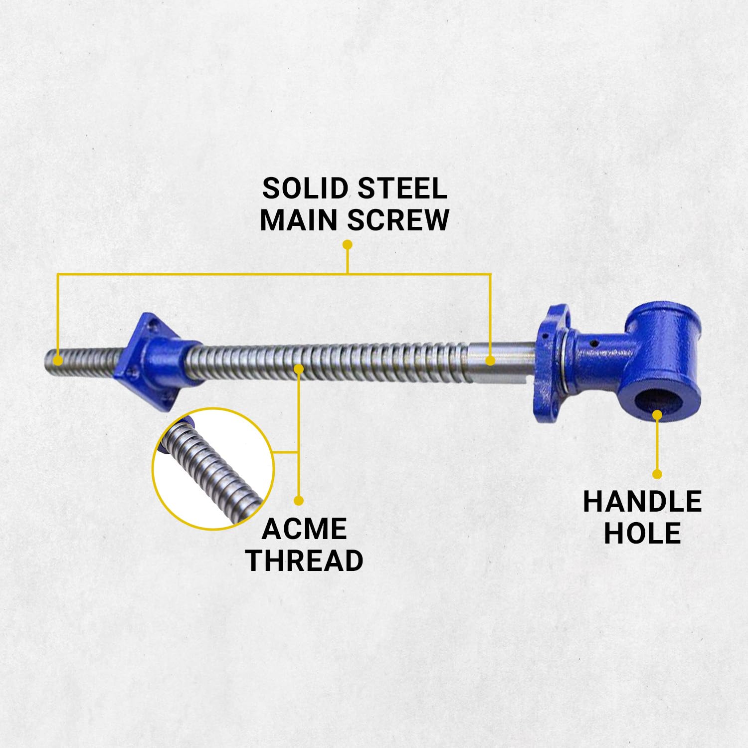 Yost Vises Y18SS Vise Screw | 18 Inch DIY Vise Tool | Solid Steel Main Screw with a Cast Iron Body Construction, Blue Metallic - WoodArtSupply