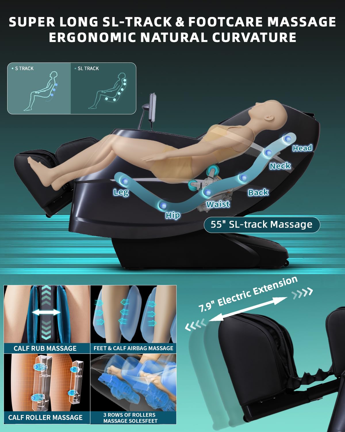 RelaxRelife Massage Chair Full Body, 4D Zero Gravity Massage Chairs, 20 Auto Modes, 11 Massage Technique, 40 Airbags Shiatsu Massage, APP Control with HiFi Bluetooth Speaker Black RelaxRelife