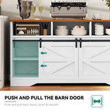 YITAHOME Large Buffet Sideboard Cabinet, 59" Farmhouse Buffet Cabinet with Drawers & Sliding Doors, Storage Cabinet for Kitchen, Living Room (White) YITAHOME