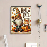 Fall Gnome Pumpkin Sunflower Diamond Art Kits for Adults, 5D Diamond Painting Kits for Adults Beginners, DIY Full Round Drill Diamond Dot Painting Gem Art Kits for Adult,Home Wall Decor 11.8x15.7 Inch VCLKDIY