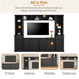 Ball & Cast TV Stand with Cabinets for TVs up to 75",Wall Unit Entertainment Center with Storage and Open Shelves,Modern Media TV Console with 2 Drawers for Living Room,Black Ball & Cast