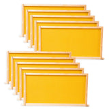 BeeCastle 10 Pack Beehive Frames and Wax Foundations for Deep Brood Bee Hives with Wooden Bee Hive Frames and 100% Beeswax Coated Foundations, 9-1/8-Inch (Yellow) BeeCastle