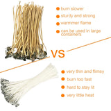 Candle Wicks 100 PCS 8 inch Hemp Candle Wicks 2.5mm Organic Beeswax Candle Wicks for Candle Making Edible Candle Wick for Butter Candle Hemp Candle Wick Phinicco