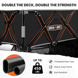 Overmont 400L Foldable Double Decker Wagon - Large Capacity Collapsible Wagon Cart- 52" Extra Long Extender - All-Terrain Big Wheels for Camping, Football Game, Sports Events, Support Up to 450lbs Overmont