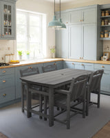 SUUNYN HDPE Outdoor Patio Dining Set with Table & 4 Chairs, All-Weather 5-Piece Outdoor Table and Chairs, 2" Umbrella Hole, Patio Furniture for Garden, Backyard, Deck | Grey SUUNYN