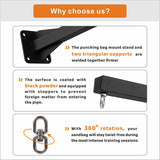 YZZHAJ Heavy Punching Bag Wall Mount Hanger,Heavy-Duty Boxing Bag Bracket,Punching Bag Mount Stand for Muay Thai and MMA Training, 360 Rotation Swivel Hook Matte Black YZZHAJ