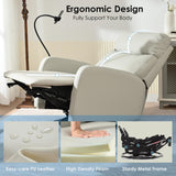 QicoFelix Swivel Rocker Recliner,Nursery Glider Recliner,Upholstered Rocking Recliner Chair with Phone Holder, PU Rocking Reclining Sofa for Living Room, Gray (360°Swivel) QicoFelix