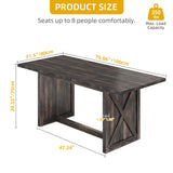 DWVO Farmhouse Large Dining Table for 6-8 People, 70.8 Inch Rectangular Wood Dining Table, Rustic Kitchen Dinner Table with X Solid Legs for Dining Room Grey DWVO