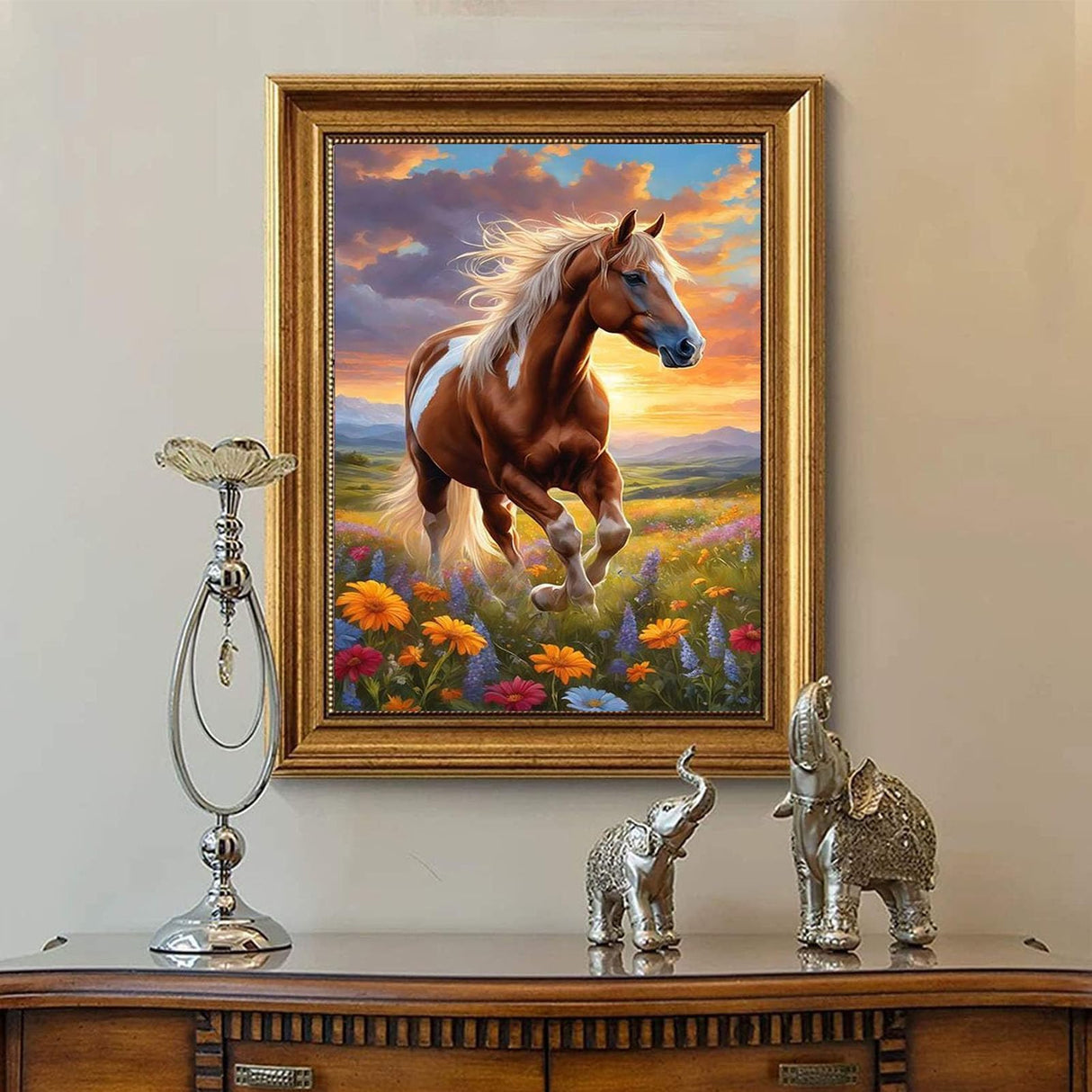 Horse Diamond Painting Kits for Adults - Diamond Art Kits for Adults, Round Animal 5D Gem Art Kit for Adult DIY Crafts Kit Gift Home Wall Decor Gifts (16x12 inch) xackcme