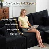 MODNEST 108" Modular Sectional Sofa Cloud Couch with Deep Seats, L Shape Foam Couch with Chaise and Movable Ottoman, Sectional Couches for Living Room, Comfy Boneless Sofa No Assembly, Black MODNEST