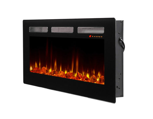 Dimplex Sierra Electric Fireplace Heater, 48" Inch, Black, 1400W - Wall Mounted Linear Fireplace with Realistic Flames, Adjustable Ember Bed, Remote Control - Thin Fireplace for Living Room, Bedroom