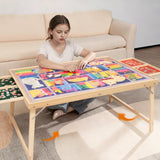 Foldable Puzzle Table with Legs, 34"x 26" Wooden Puzzle Board with Drawers & Covers, Portable Jigsaw Table for Adults, 1500 Pieces Folding Puzzle Board for Jisgaw Puzzle, Birthday Gifts for Mom JOIN&JOY