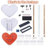 Soldering Practice Kit, ICSTATION Heart Shaped LED Light Soldering Project RGB LED DIY Electronic Kit for Beginners Diyers Student STEM Education and Valentine's Day Present for Your Lover IS