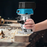 Cordless Wood Router Tool, 600W 6-level Variable Speed Brushless Electric Trimming Machine, 1/4" Collet 18000rpm Hand Compact Edge Trimmer for Engraving Slotting Carving Woodworking DIY VISLONE