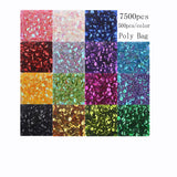 CCINEE Cup Sequins for Craft, Bagged Iridescent Spangles 6mm Round Rainbow Sequin Bulk Assorted Loose Sequin for Embroidery DIY Arts Crafts Making 7500Pcs CCINEE
