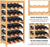 FoverOne 24-Bottle Wine Rack Freestanding Floor, 6 Tier Bamboo Wine Display Rack with Table Top, Wine Storage Shelf for Kitchen Dining Room Bar FoverOne