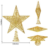 Christmas Tree Toppers Xmas Glitter Gold Hollow Star Treetop Topper for Christmas Tree Decoration. 1 XIMISHOP
