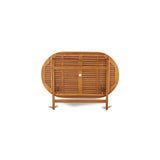 East West Furniture - DIFM5CWNA 5-Piece Mid Century Outdoor Table Set - A Mid Century Outdoor Table Oval Tabletop and 4 Patio Outdoor Chairs with Solid Back, Medium, Natural Finish East West Furniture