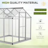 Outsunny 6' x 6' Walk-in Polycarbonate Greenhouse with Roof Vent for Ventilation & Rain Gutter, Heavy Duty Aluminum Green House, Hobby Greenhouse for Winter Outsunny