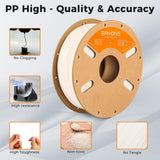 ERYONE Polypropylene Filament 1.75mm +/-0.03mm for 3D Printer, 3D Printing Filament PP 900g/Spool, White ERYONE