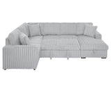 LUSPAZ 122 Inch Convertible U-Shape Sectional Sofa for Living room, Apartment and Restaurant, 6 Seater Rabbit Plush Fabric Large Sleeper Couch with USB Ports, Comfy Upholstered and Storage Chaise,Grey LUSPAZ