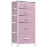 YITAHOME 5 Drawers Dresser - Fabric Dresser, Organizer Unit for Living Room, Closets(Pink) YITAHOME