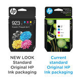 HP 923 Black, Cyan, Magenta, Yellow Ink Cartridges (4-Pack) | Works OfficeJet 8120 Series, OfficeJet Pro 8130 Series | Eligible for Instant Ink | 6C3Y6LN HP