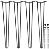 VEVOR Hairpin Table Legs 20" Black Set of 4 Desk Legs 880lbs Load Capacity (Each 220lbs) Hairpin Desk Legs 3 Rods for Bench Desk Dining End Table Chairs Carbon Steel DIY Heavy Duty Furniture Legs VEVOR