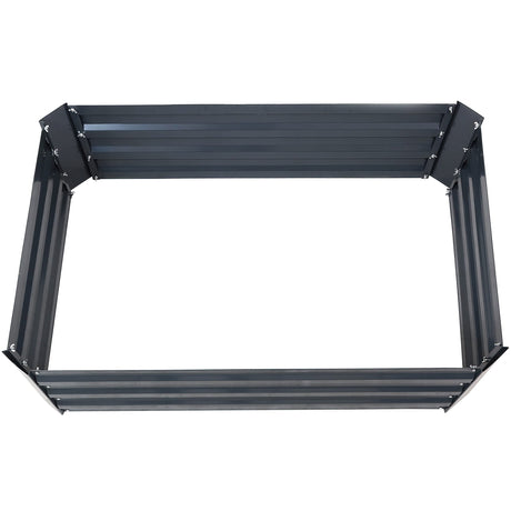 Sunnydaze 11.75" H Raised Metal Garden Bed - Galvanized Raised Garden Bed Outdoor for Vegetables and Flowers - Dark Gray - 4' x 3' Rectangle Sunnydaze