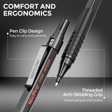 Nicpro 30PCS Black Metal Mechanical Pencil Set in Leather Case, Art Drafting Pencil 0.5, 0.7, 0.9 mm, 2mm Lead Pencil Holders for Sketching Drawing With 16 Tube (6B 4B 2B HB 2H 4H Colors)Lead Refills Nicpro