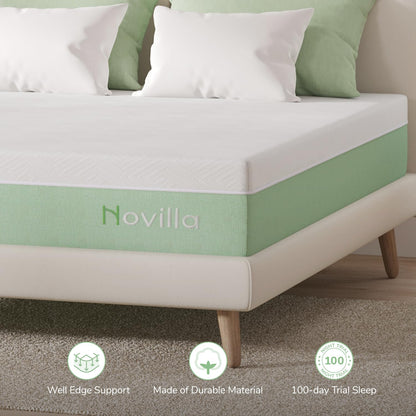 Novilla Mattress Queen Size,12 Inch Gel Memory Foam Mattress in a Box for Cool Night & Motion Isolation,Medium Firm Feel Bed Mattress,Bliss