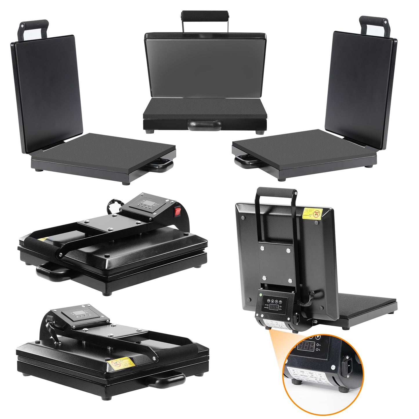 Rengue Heat Press, 15"x15" Clamshell Sublimation T Shirt Press Machine, Fast Heat-up with Digital Precise Temperature Control for T-Shirts, Bags, Mats, Puzzles,Garments,1200W - WoodArtSupply