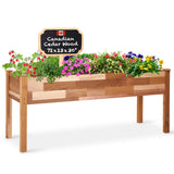 Jumbl Raised Canadian Cedar Garden Bed | Elevated Wood Planter for Growing Fresh Herbs, Vegetables, Flowers, Succulents | 72x23x30” Jumbl
