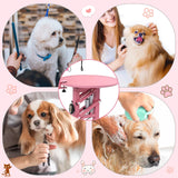 CIRONBOW 24" Electric Dog Grooming Table, Adjustable Fast Lifting Heavy Duty Dog Grooming Table for Small Dogs with Anti Skid Tabletop, Grooming Set, Remote,Tool Organizer and Arms,Pink CIRONBOW