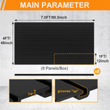 DoCred Slat Wall Paneling Organizer, 4x7.5 FT PVC Garage Slatwall Storage Systems, Heavy Duty Mounted Slat Peg Board for Tool Organization Ladder Bike Rack (Black) DoCred