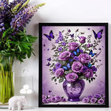 DIYCYCY Floral&Butterfly Diamond Art Kits for Adults Beginners,DIY 5D Diamond Painting Flowers,Round Full Drill Gem Art for Adults,Diamond Dots Paintings Picture Crafts Home Wall Decor 12x16 in DIYCYCY