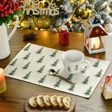 Artoid Mode Green Xmas Pine Christmas Placemats Set of 4, 12x18 Inch Seasonal Christmas Table Mats for Party Kitchen Dining Decoration Artoid Mode