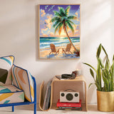 Beach Diamond Painting Kits for Adults- Beach Diamond Art Kits for Adults, Landscape Gem Painting Kit for Adult for Gift Home Wall Decor 12x16 Inch Gemozaic