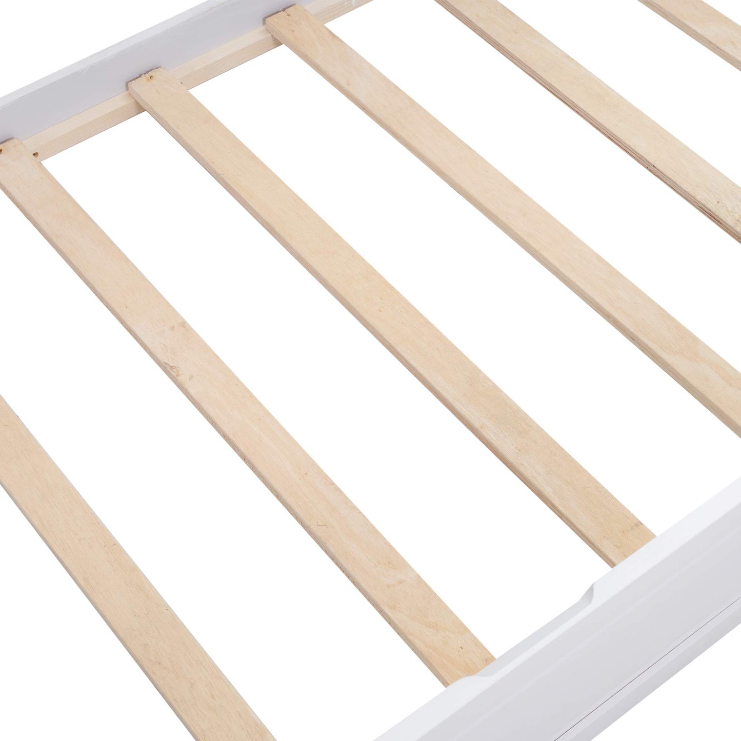 SOFTSEA Wooden Bunk Bed Full Over Full with Trundle for 3, Divided Into Two Separate Full Beds, White