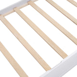 SOFTSEA Wooden Bunk Bed Full Over Full with Trundle for 3, Divided Into Two Separate Full Beds, White SOFTSEA